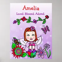 Personalized Loved, Blessed and Adored Fairy Poster