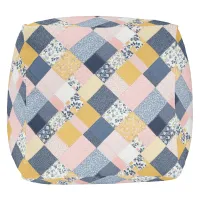 Patchwork Effect Pattern Boho Rustic Country Chic Pouf