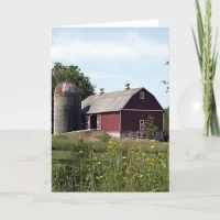 Red Barn and Silo Card