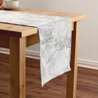 Simple White and Grey Marble |  Long Table Runner