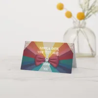 Colorful Elegant Rainbow Wedding Place Card