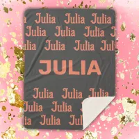 Personalized Girl Name in Salmon | Sherpa Blanket