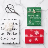 Elegant Modern Christmas Fa La La La Wrapping Paper Sheets