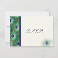 cobalt blue peacock  rsvp cards