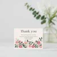 Floral Wedding Thank You Card 