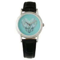 Charming heart in mint green  watch