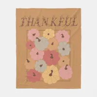 Boho Fall Farmhouse Thankful Season Thanksgiving Fleece Blanket