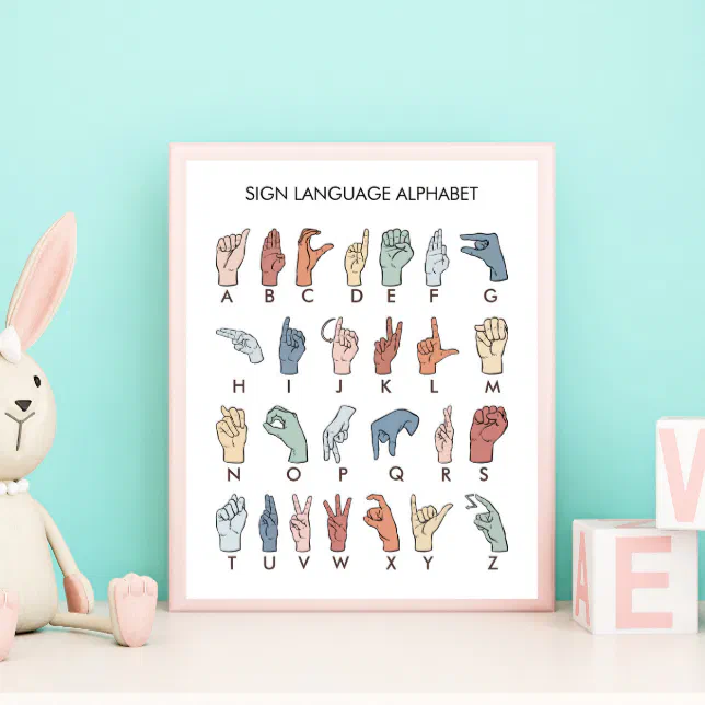 Rainbow American Sign Language ASL Poster