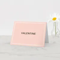 Simple Elegant Pink Minimal Retro Chic Valentine Card