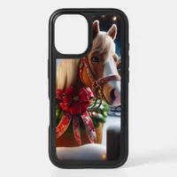 Festive Rustic Barn Horse Christmas iPhone 16 Case