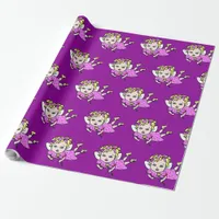 Dark Purple Fairy Flying Gift Wrap