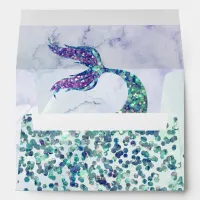 Purple Glitter Mermaid  Envelope