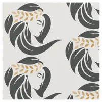 Simple Black And Gold Hair Salon Logo Hair Stylist Fabric