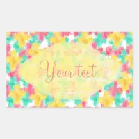 Pastel Summer Flowers Pattern Rectangular Sticker