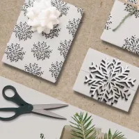 Sophisticated Snowflake Pattern Wrapping Paper Sheets