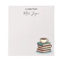 Books and Coffee Custom Teacher Appreciation Notepad