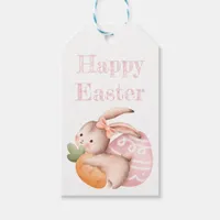 Watercolor Easter cute bunny with egg Gift Tags