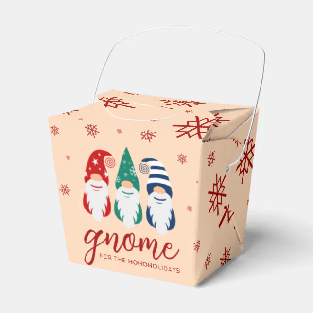 Hygge Christmas Gnome for the Holidays Snowflakes Favor Boxes