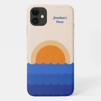 Ocean sunset minimalist scene iPhone 11 case