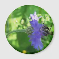 Bee on Button Flower Magnet