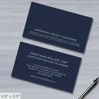 Professional Navy Blue and Gray Business Card