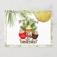 *~* AP44 Stressed Blessed Coffee Christmas PHOTO  Holiday Postcard