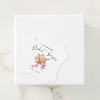 Hand Drawn Bow Floral Fancy Bridal Shower Favor Tags