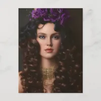 Beautiful Curly Haired Woman Postcard