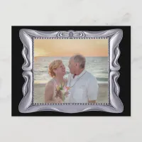 25th Wedding Anniversary Antique Silver Frame Postcard