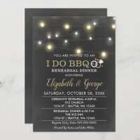 Rustic Vintage Chalk I Do BBQ Rehearsal Dinner In Invitation