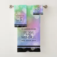 Elegant 43rd Opal Wedding Anniversary Celebration Bath Towel Set