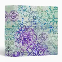 Cute Doodle Flowers On A Rustic Wood 3 Ring Binder