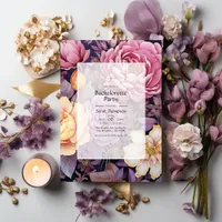 Mauve and Gold Floral Bachelorette Party Invitation