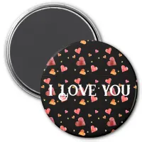 Colorful Watercolor Hearts Magnet