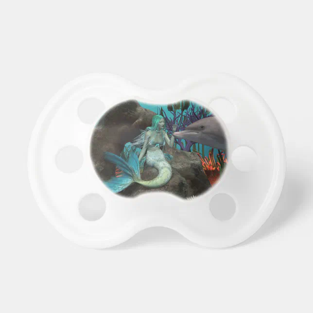 Mermaid and Dolphin Under the Sea Pacifier