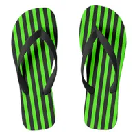 Green and Black Striped Flip Flops