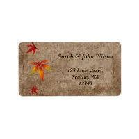 fall maple  leaves wedding ,return address label