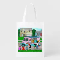 A Hot Summer Day | A Whimsical Illustration Grocery Bag