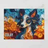 Chinese Crested Paper Quilling Art Dog Portrait Postcard