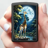 Giraffe Under Moonlight Zippo Lighter