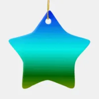 Sea and Sky Blue and Green Gradient Ceramic Ornament