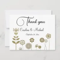 Elegant Timeless Soft Gold Floral Minimalism Thank You Card