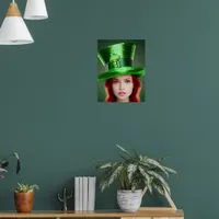 St. Patricks Day Woman in Tophat Poster