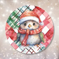 Cute Christmas Penguin Holiday Classic Round Sticker