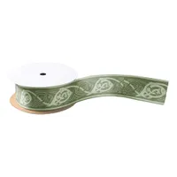 Celtic Knotwork Fish in Green Satin Ribbon