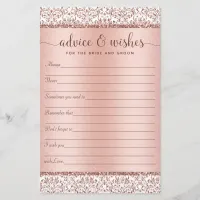 Rose Gold Elegant Wedding Advice Wishes