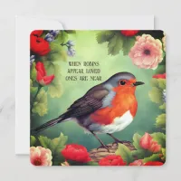 Robins Appear When Loved Ones Are Near In Memory Holiday Card