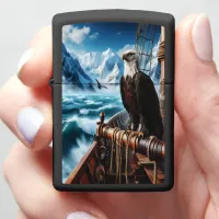 Eagle Atop a Ship in the Arctic Zippo Lighter