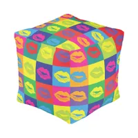 Pop Art Lips Pattern Pouf