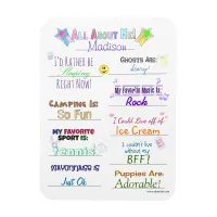 All About Me Customize it Magnet